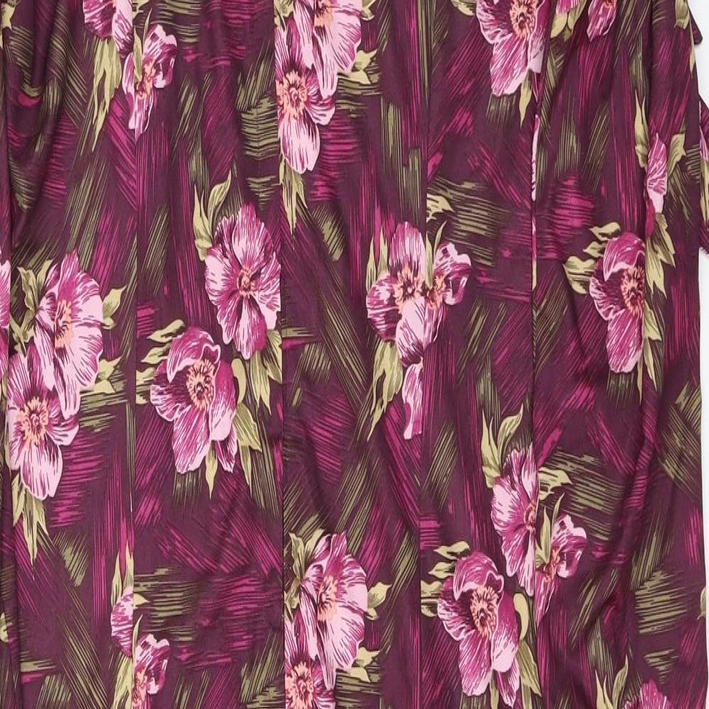 Preworn  Womens Purple Floral  A-Line  Size 14