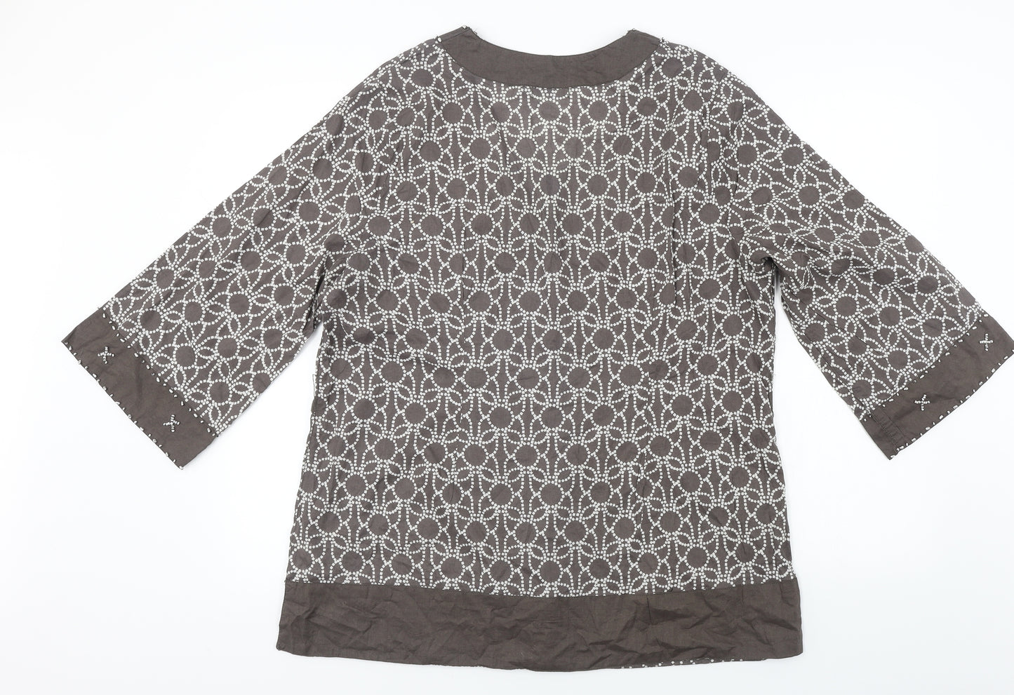 DASH  Womens Brown Floral  Basic Blouse Size 18