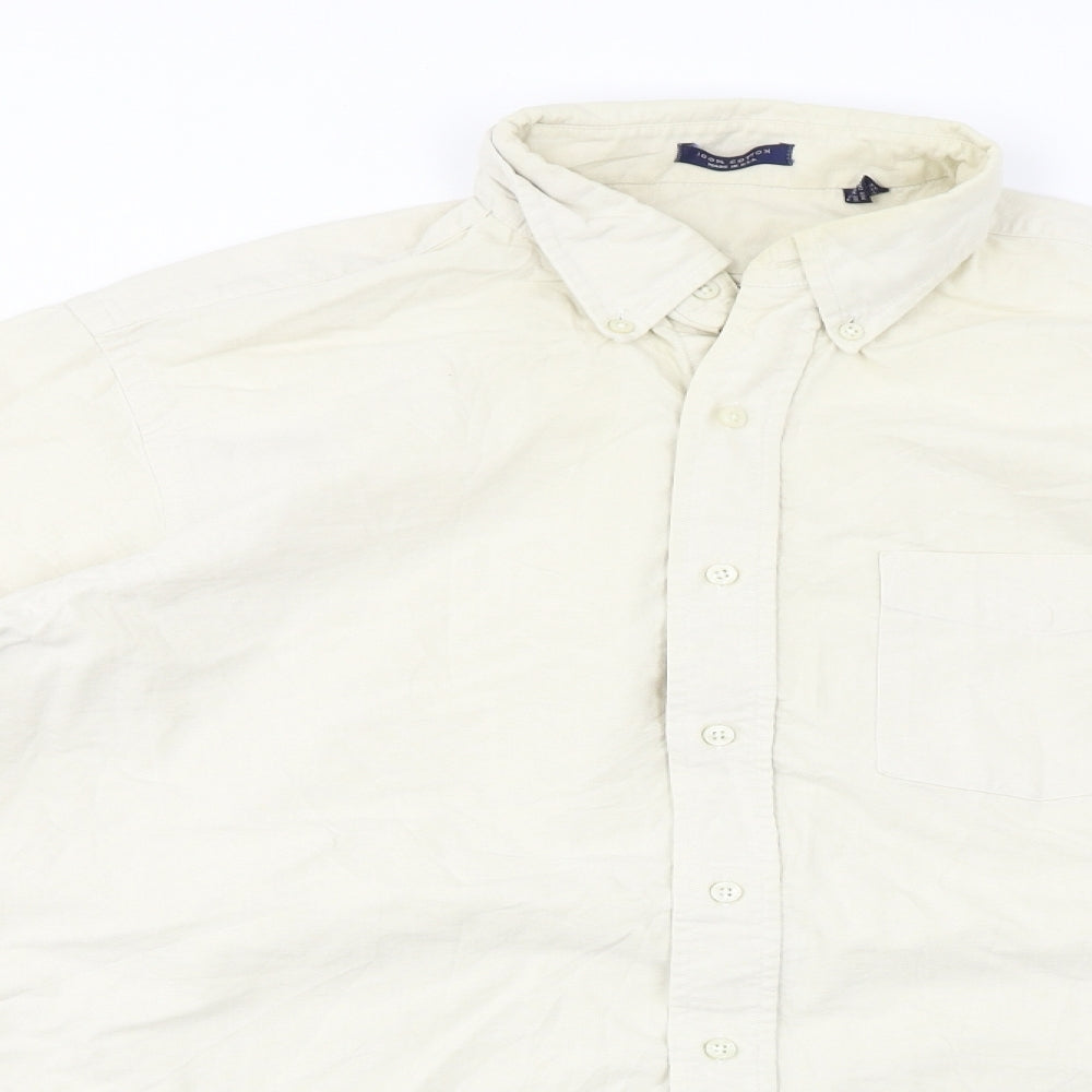 Preworn  Mens Beige    Button-Up Size 16