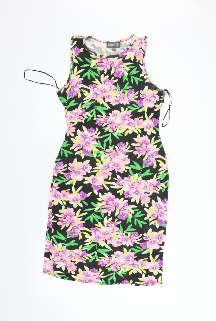 Apricot Womens Black Floral Fit & Flare Size 12