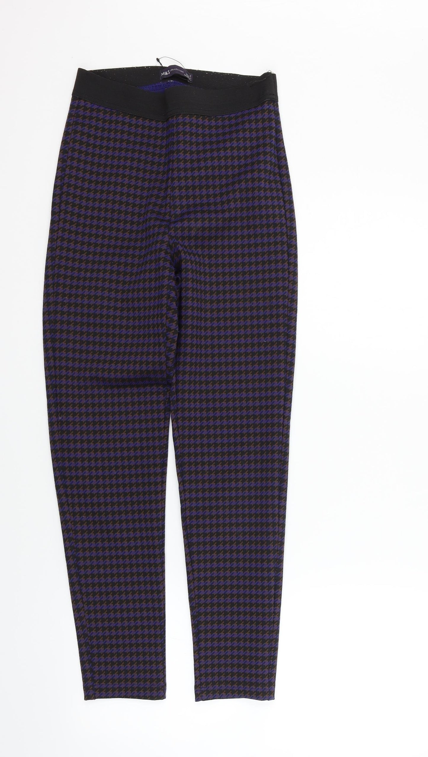 Marks and Spencer Womens Purple Check  Jegging Leggings Size 6 L26 in