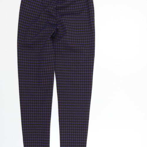 Marks and Spencer Womens Purple Check  Jegging Leggings Size 6 L26 in