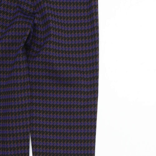 Marks and Spencer Womens Purple Check  Jegging Leggings Size 6 L26 in
