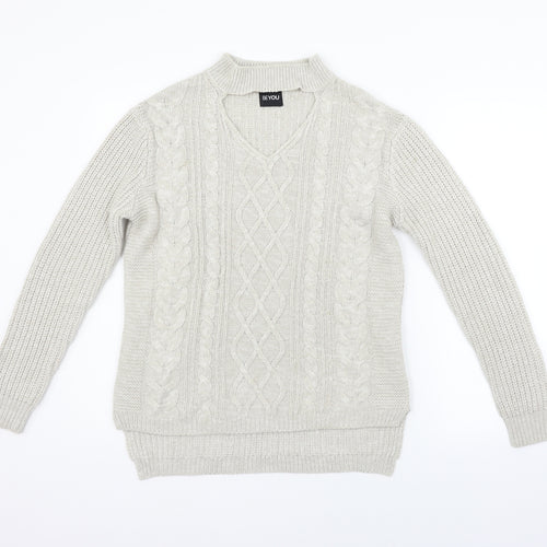 beyou Womens Beige   Henley Jumper Size 10