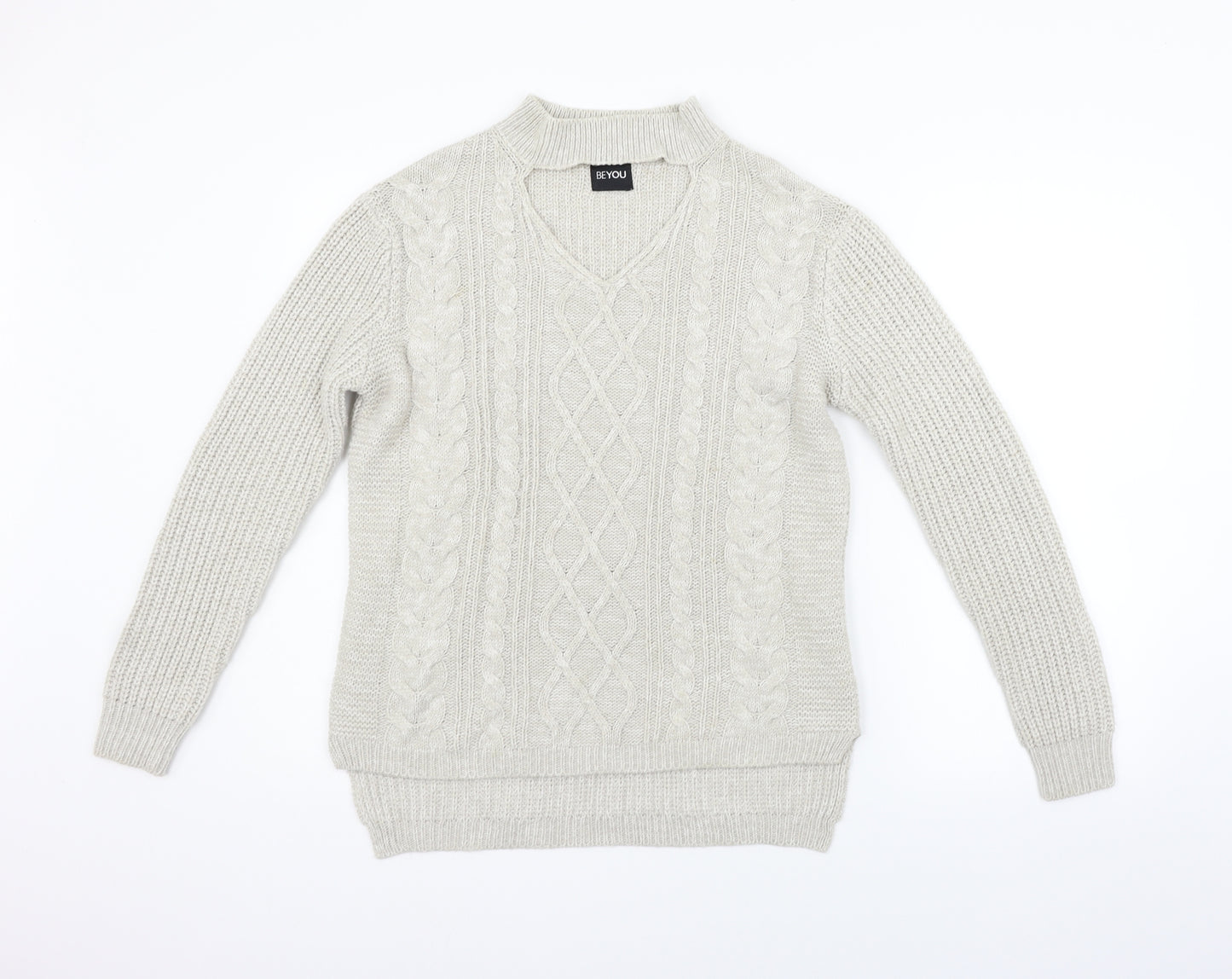 beyou Womens Beige   Henley Jumper Size 10
