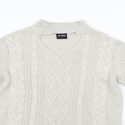 beyou Womens Beige   Henley Jumper Size 10
