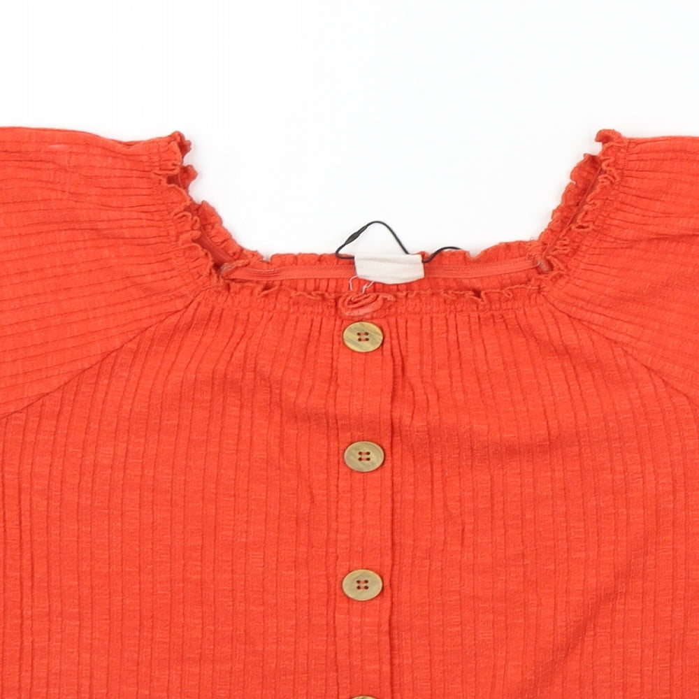 Zara Girls Orange   Basic T-Shirt Size 11-12 Years