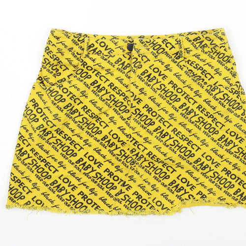 SheIn Womens Yellow Geometric  Flare Skirt Size M