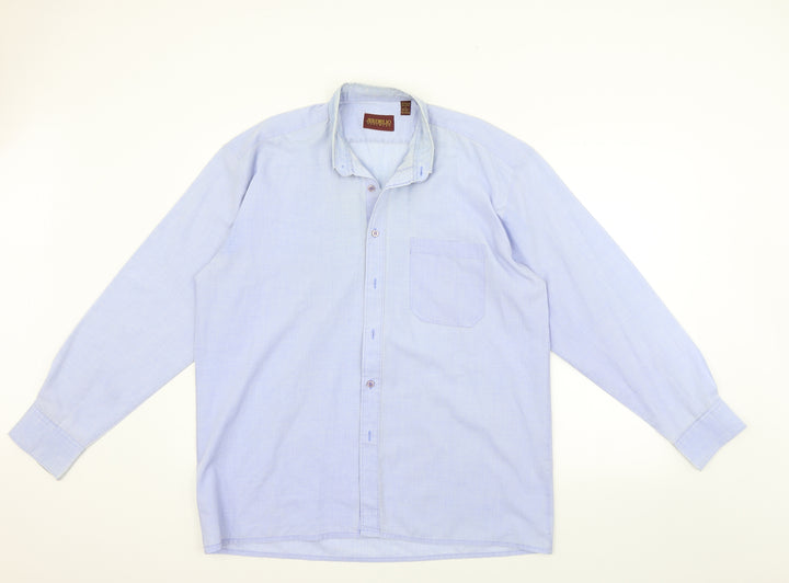 Jeremilio Mens Blue Button-Up Size L