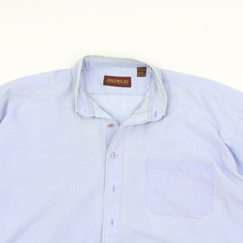 Jeremilio Mens Blue    Button-Up Size L