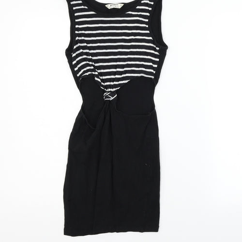 Miss Selfridge Womens Black Polka Dot  Fit & Flare  Size 6