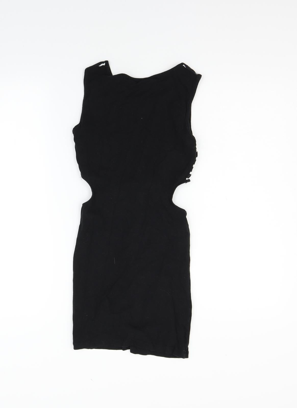 Miss Selfridge Womens Black Polka Dot  Fit & Flare  Size 6