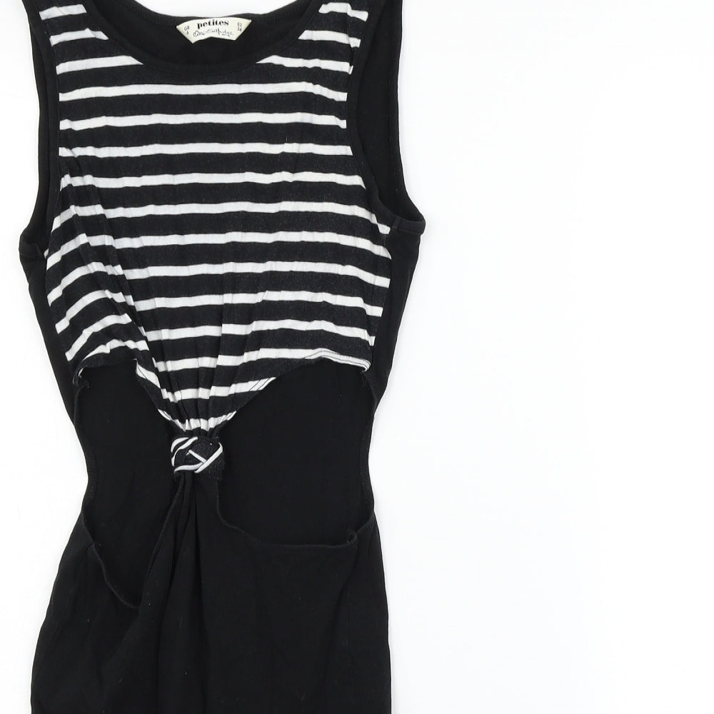 Miss Selfridge Womens Black Polka Dot  Fit & Flare  Size 6