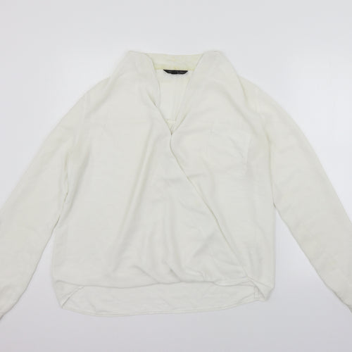 Topshop Womens White Houndstooth  Basic T-Shirt Size 12  - washable marks