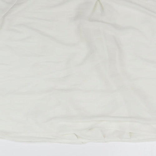 Topshop Womens White Houndstooth  Basic T-Shirt Size 12  - washable marks