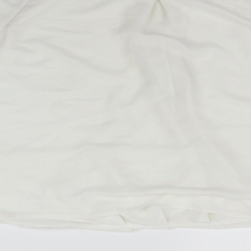 Topshop Womens White Houndstooth  Basic T-Shirt Size 12  - washable marks