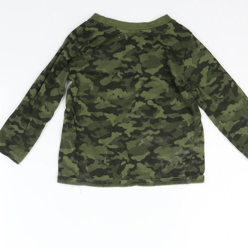 Primark Girls Green Geometric  Basic T-Shirt Size 12-18 Months
