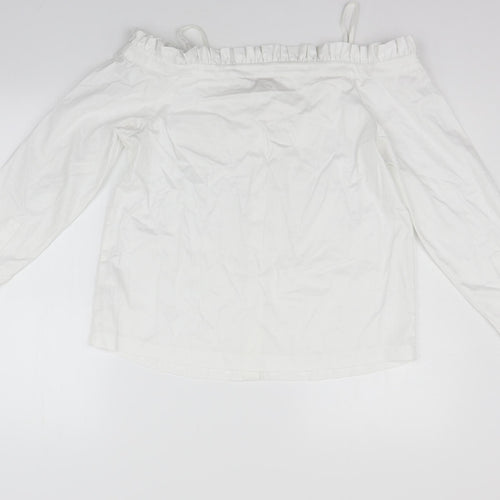 H&M Womens White   Basic Button-Up Size 8