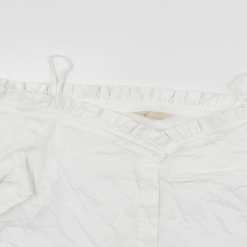 H&M Womens White   Basic Button-Up Size 8