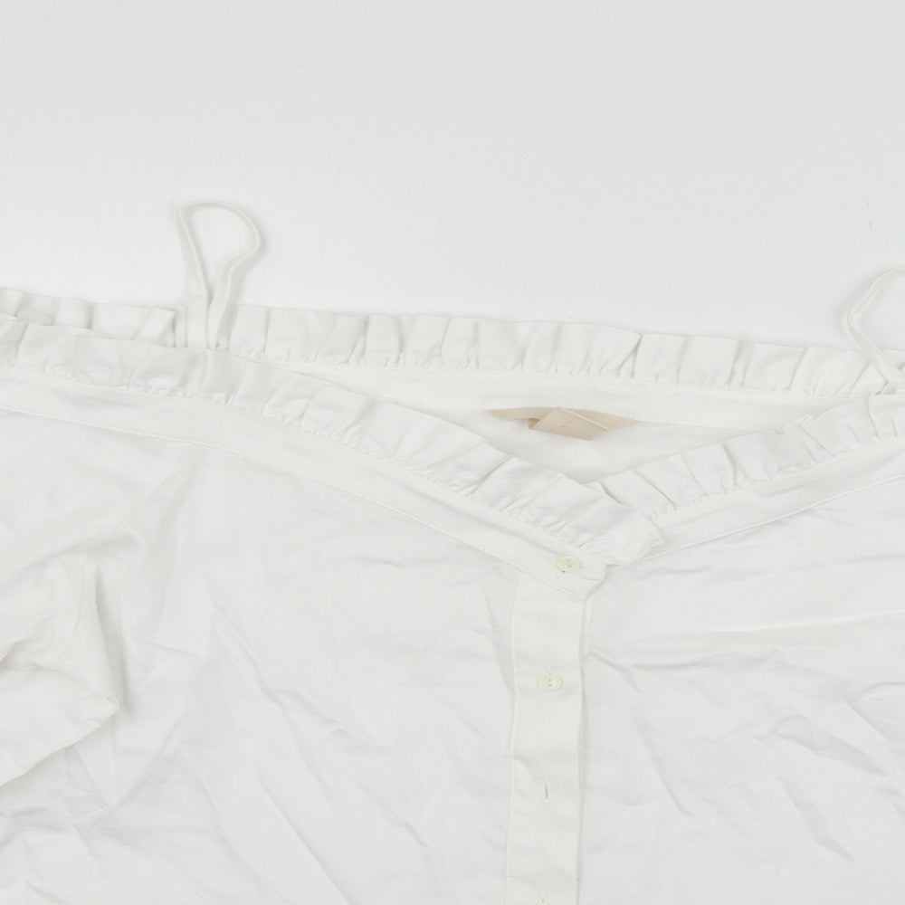 H&M Womens White   Basic Button-Up Size 8