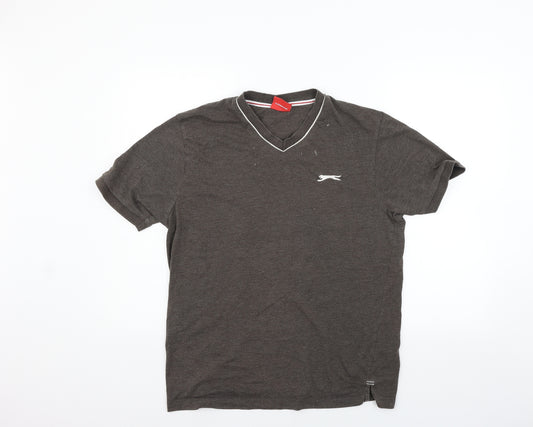 Front view of Slazenger men’s brown t-shirt, size M
