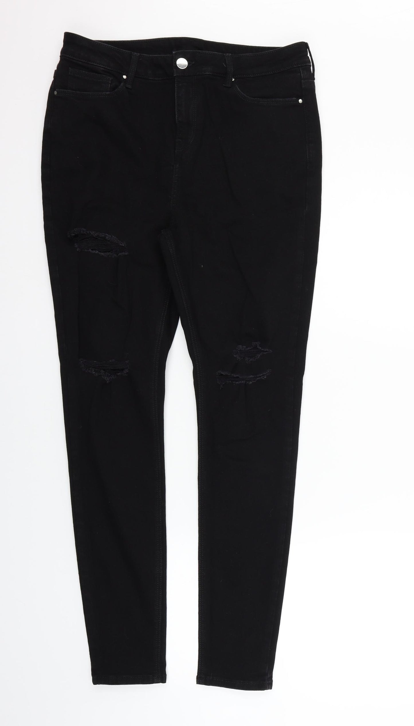 Very Womens Black   Straight Jeans Size 14 L28 in