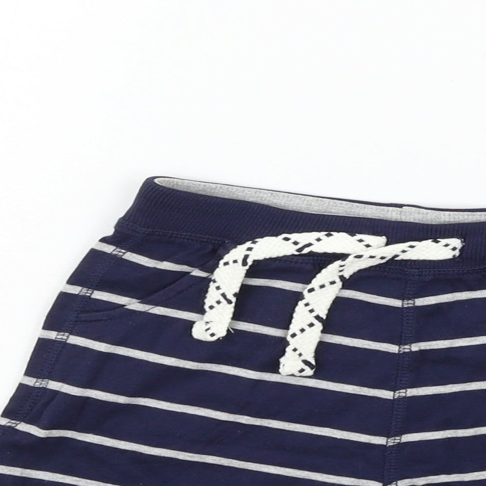 Matalan Girls Blue Striped  Sweat Shorts Size 3-4 Years