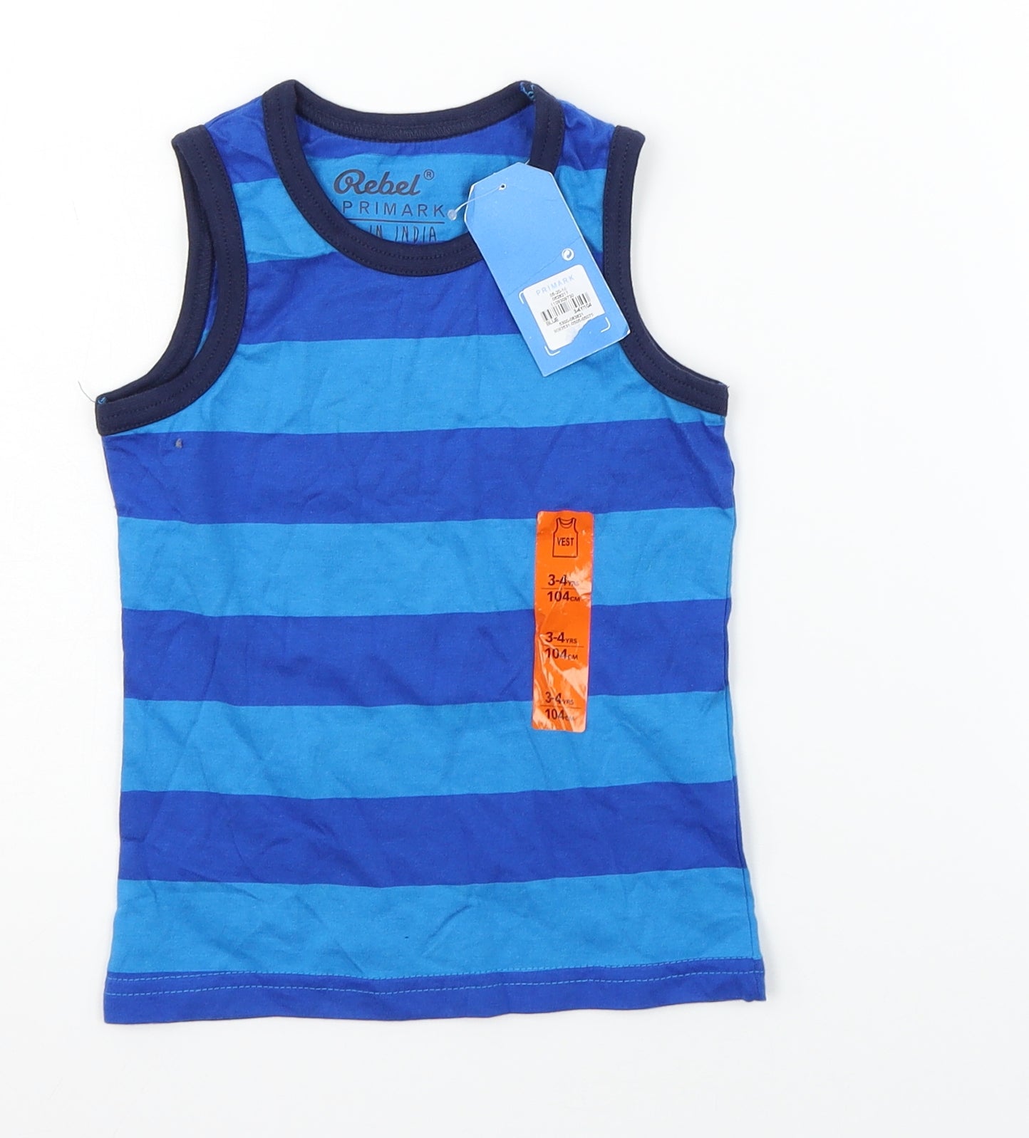Primark Girls Blue Striped  Basic Tank Size 3-4 Years