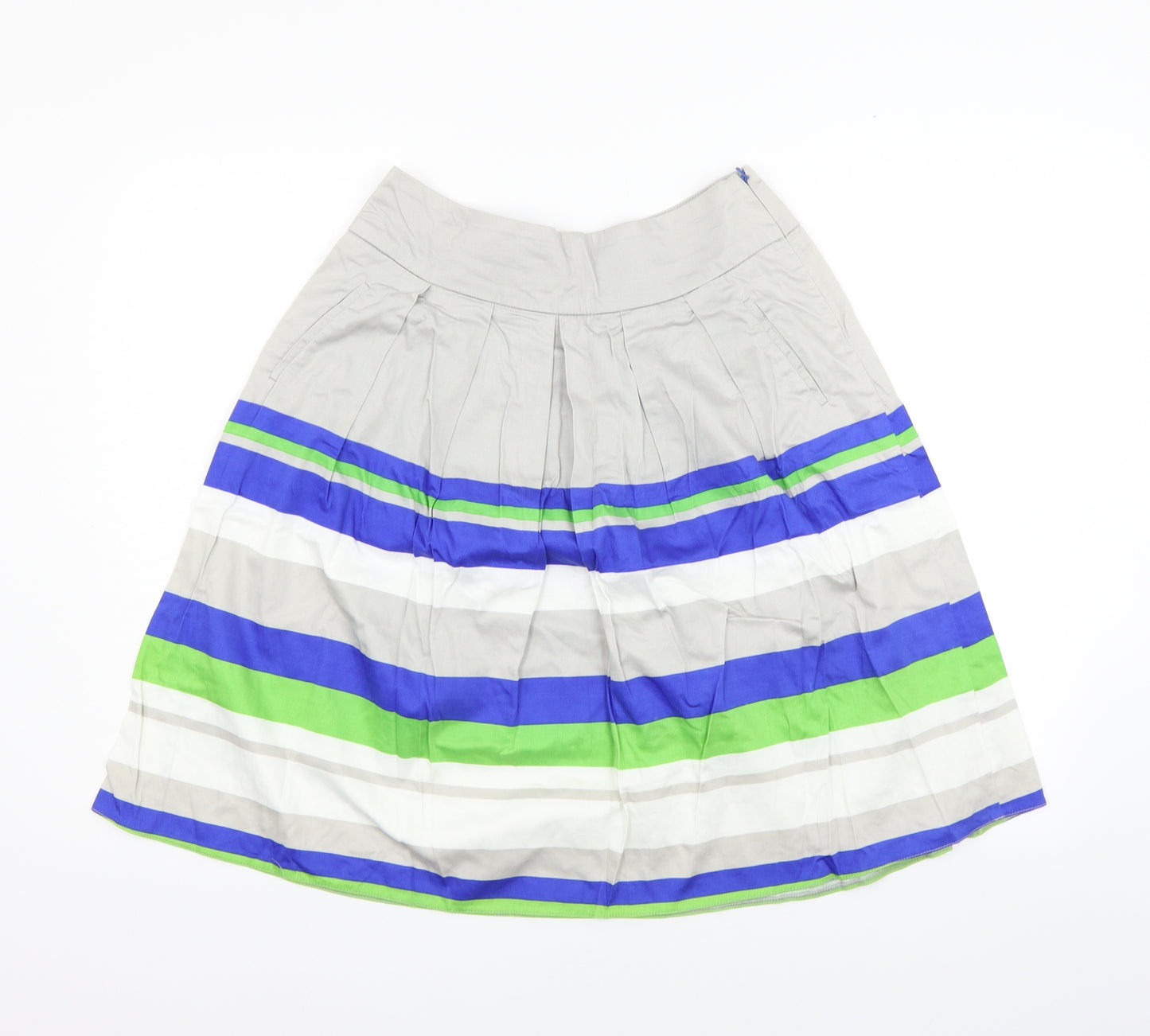 Guray Womens White Striped  Flare Skirt Size 6