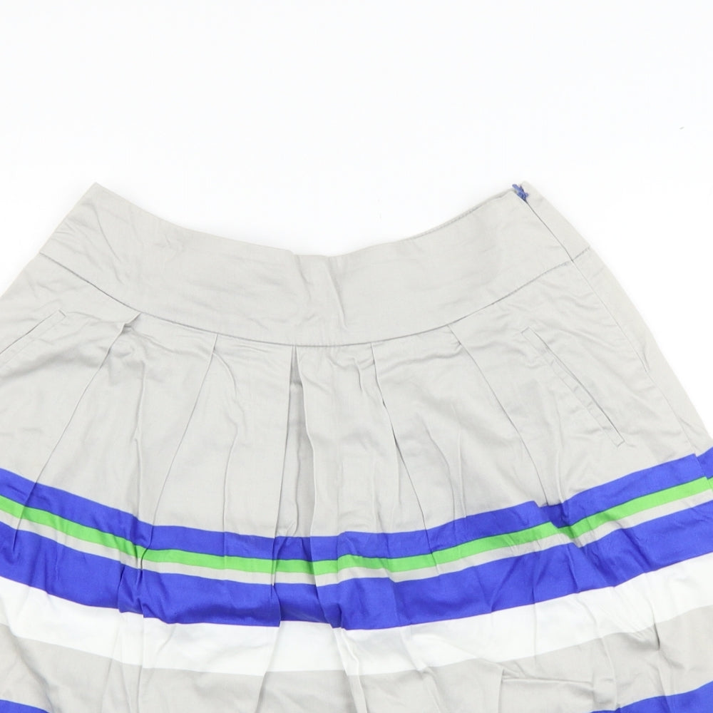 Guray Womens White Striped  Flare Skirt Size 6