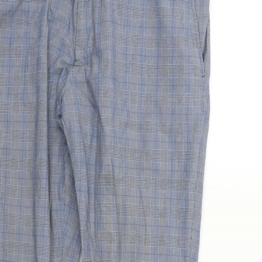 NEXT Womens Blue Check  Trousers  Size 34 in L28 in