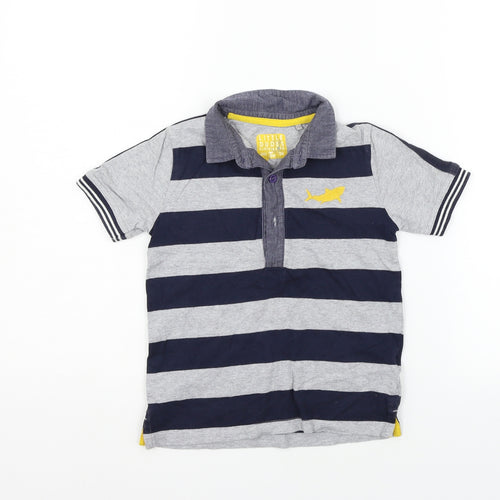 TU Girls Grey Striped  Basic Polo Size 3-4 Years
