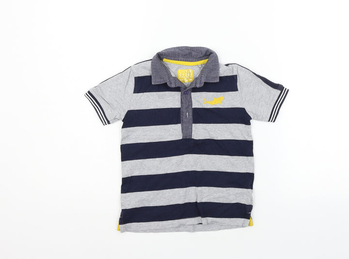 TU Girls Grey Striped  Basic Polo Size 3-4 Years