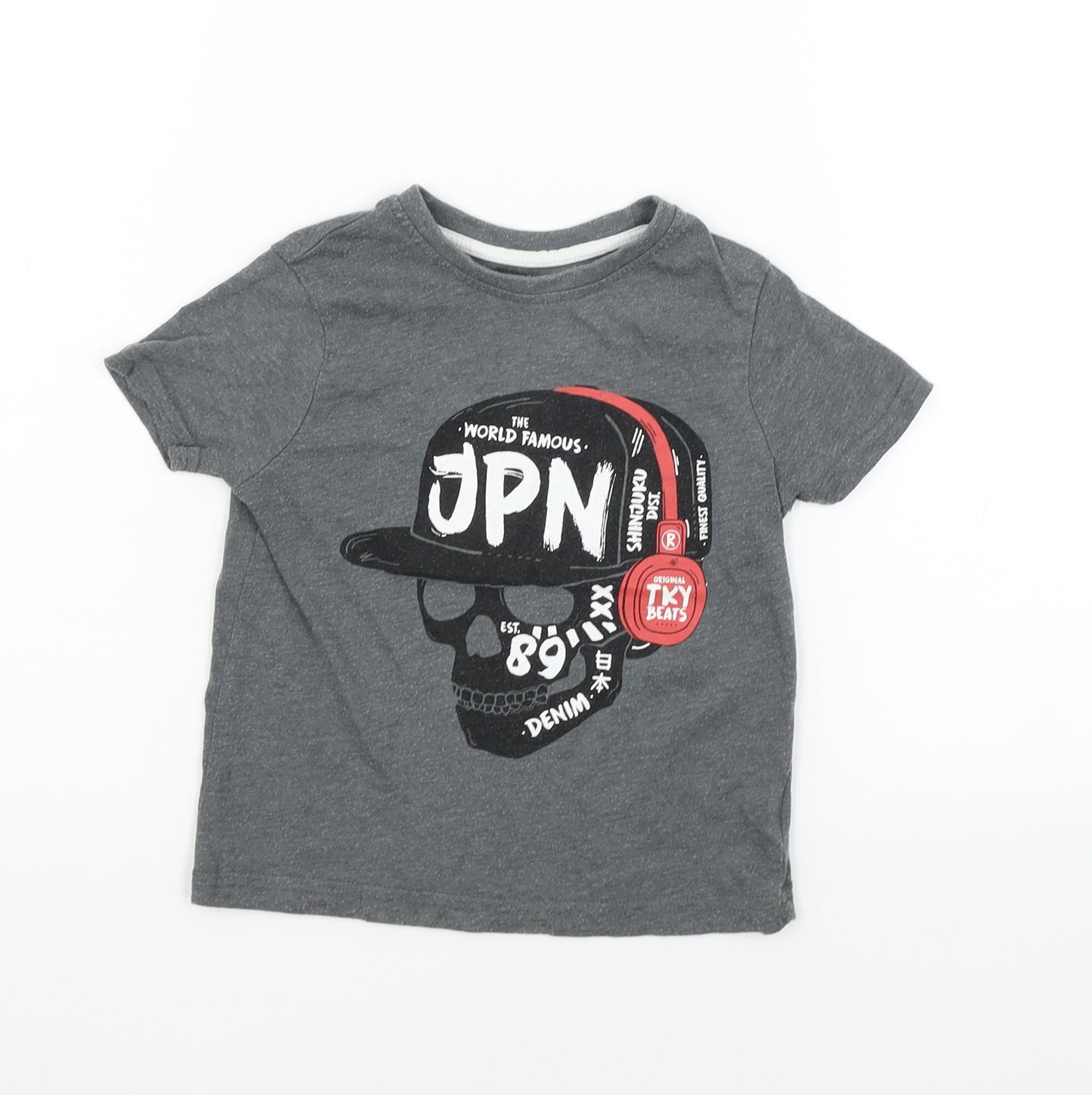 Primark Girls Grey   Basic T-Shirt Size 3-4 Years