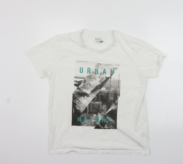 EDC Mens White    T-Shirt Size M