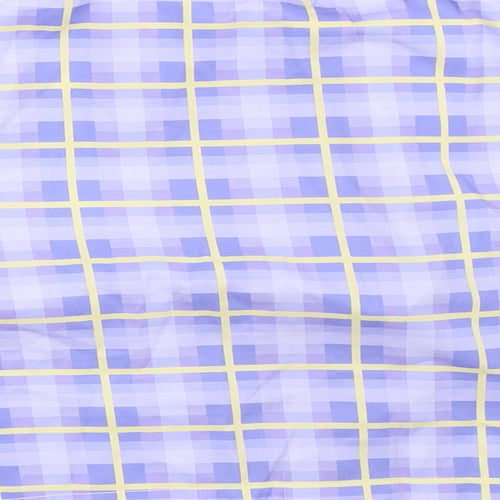 SheIn Womens Purple Check  Basic Button-Up Size S
