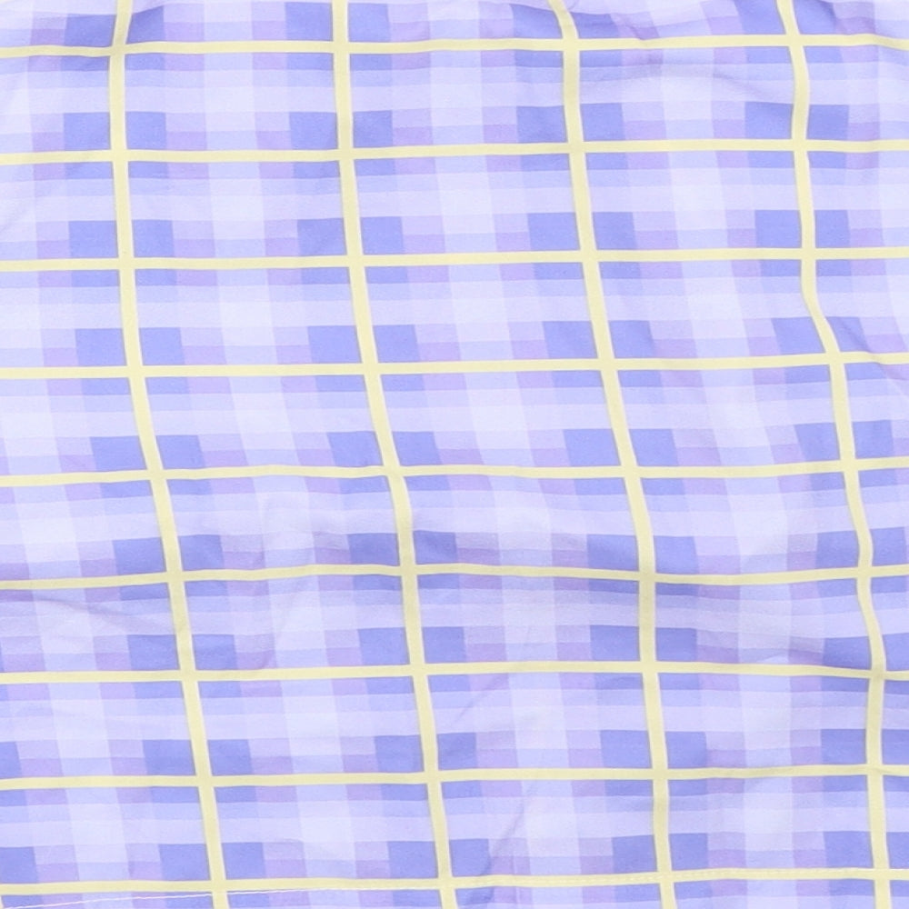 SheIn Womens Purple Check  Basic Button-Up Size S