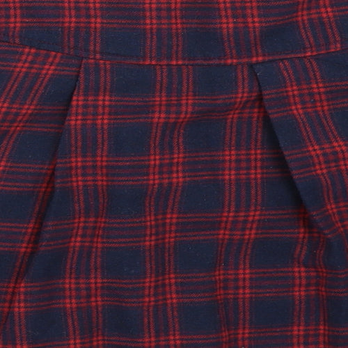 SheIn Womens Blue Check  Skater Skirt Size S