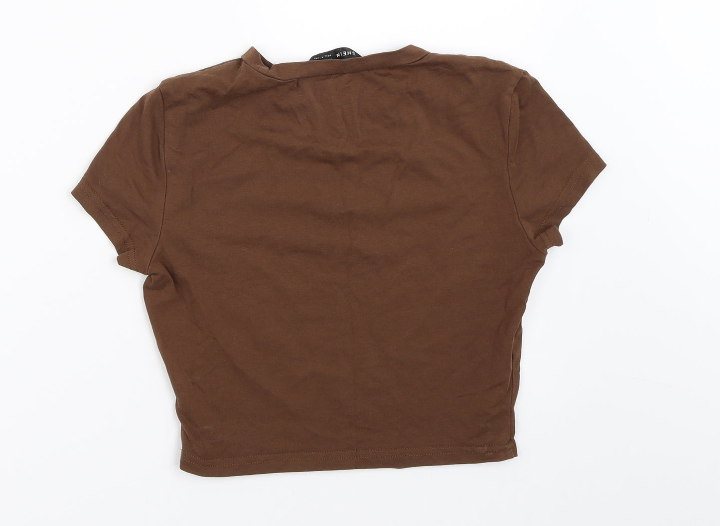 SheIn Womens Brown   Basic T-Shirt Size S