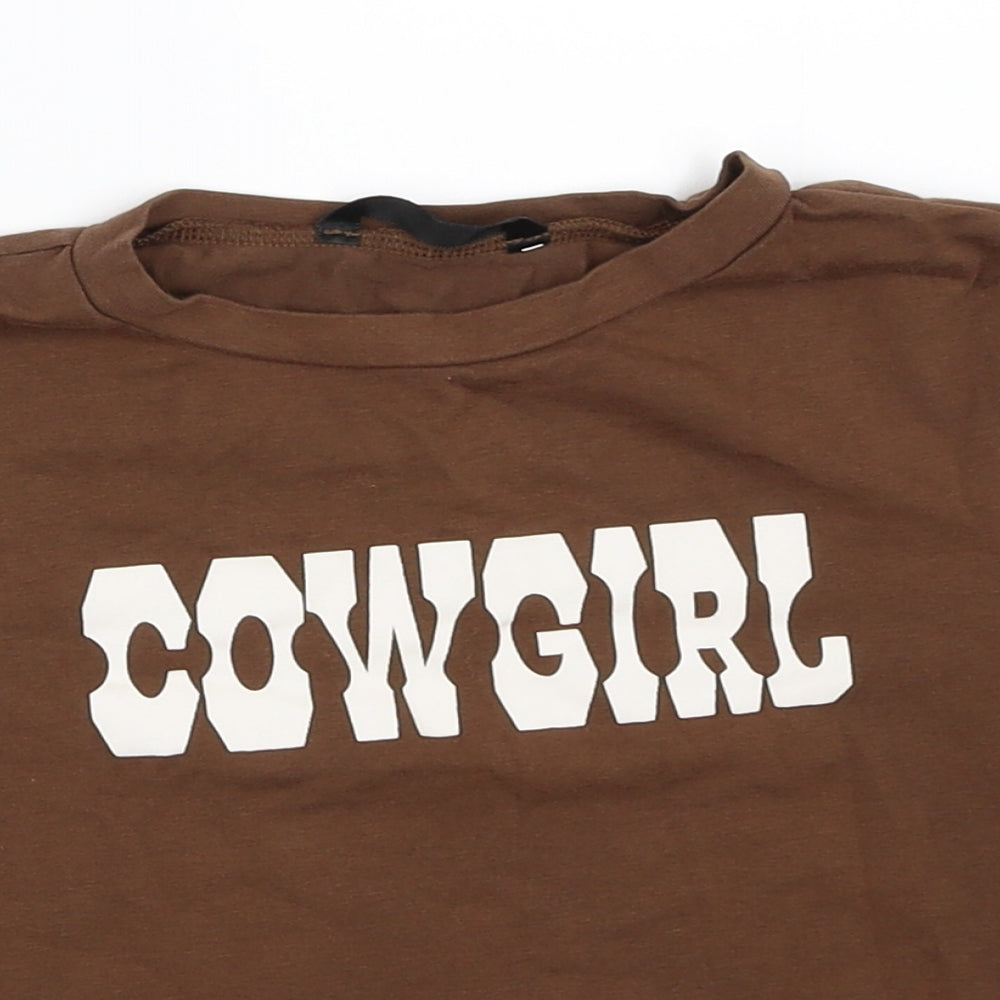 SheIn Womens Brown   Basic T-Shirt Size S