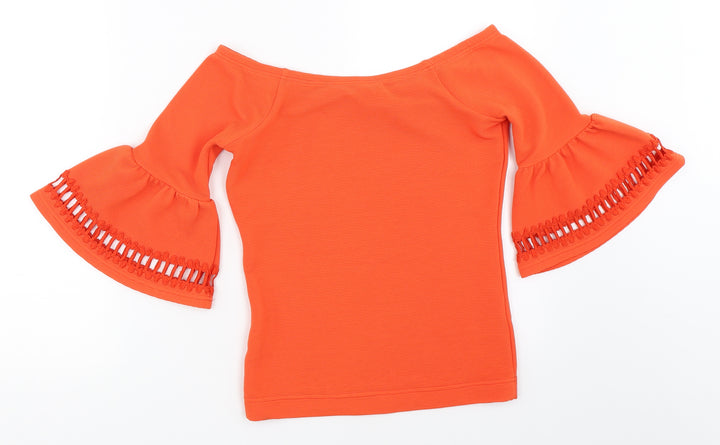 Miss Selfridge Womens Orange Basic Blouse Size 6