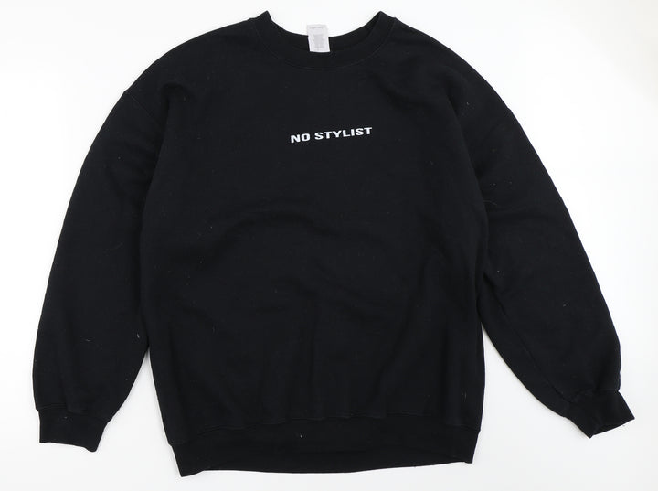 Gildan Womens Black   Pullover Sweatshirt Size XL