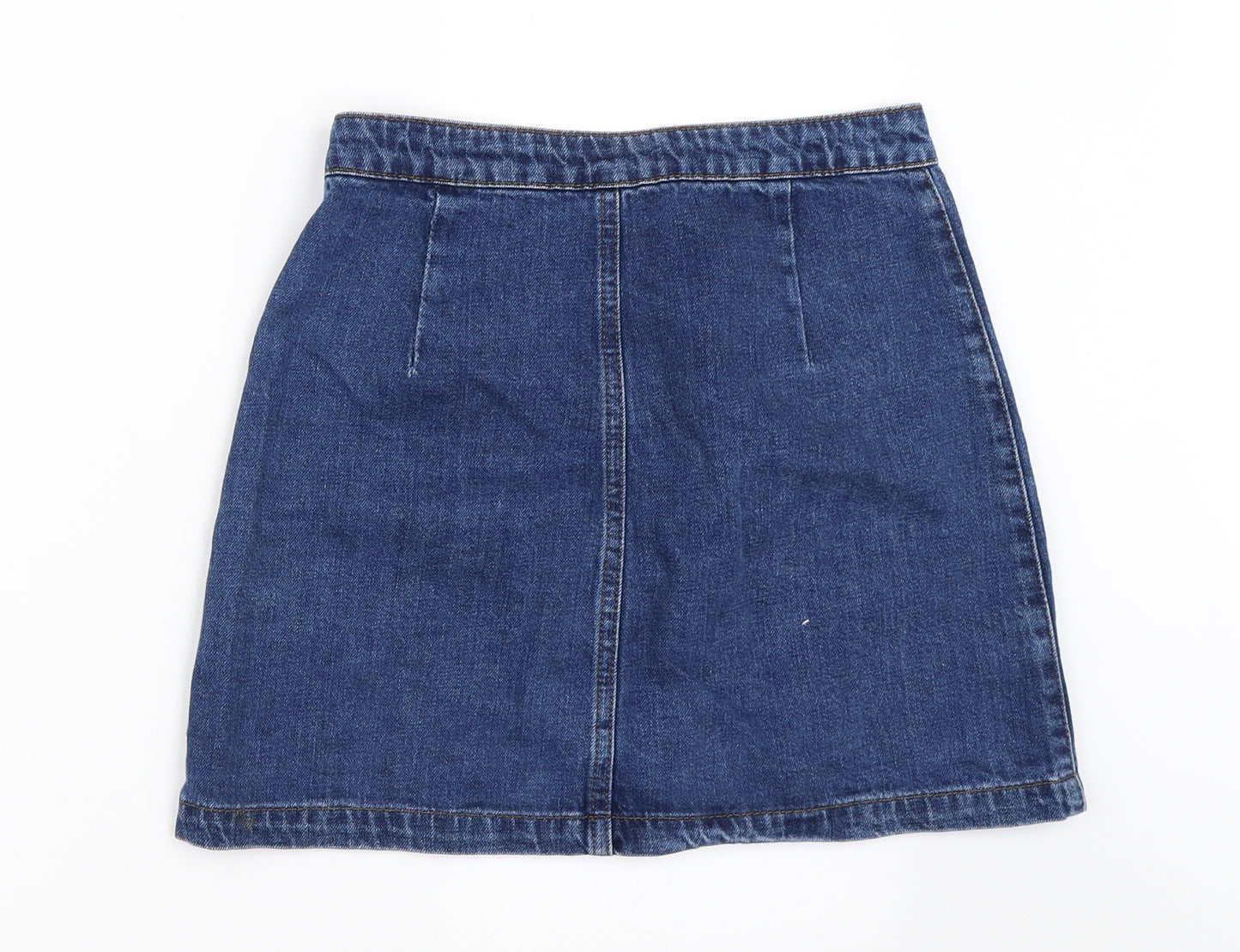 Topshop Womens Blue  Denim Mini Skirt Size 26 in