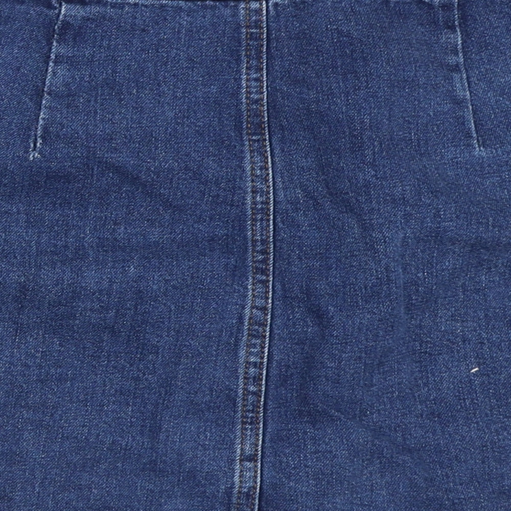 Topshop Womens Blue  Denim Mini Skirt Size 26 in