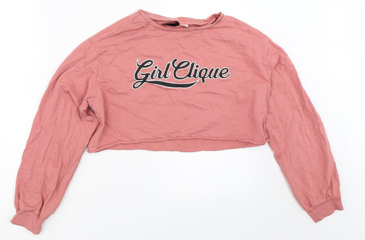 H&M Womens Pink Pullover Sweatshirt Size S