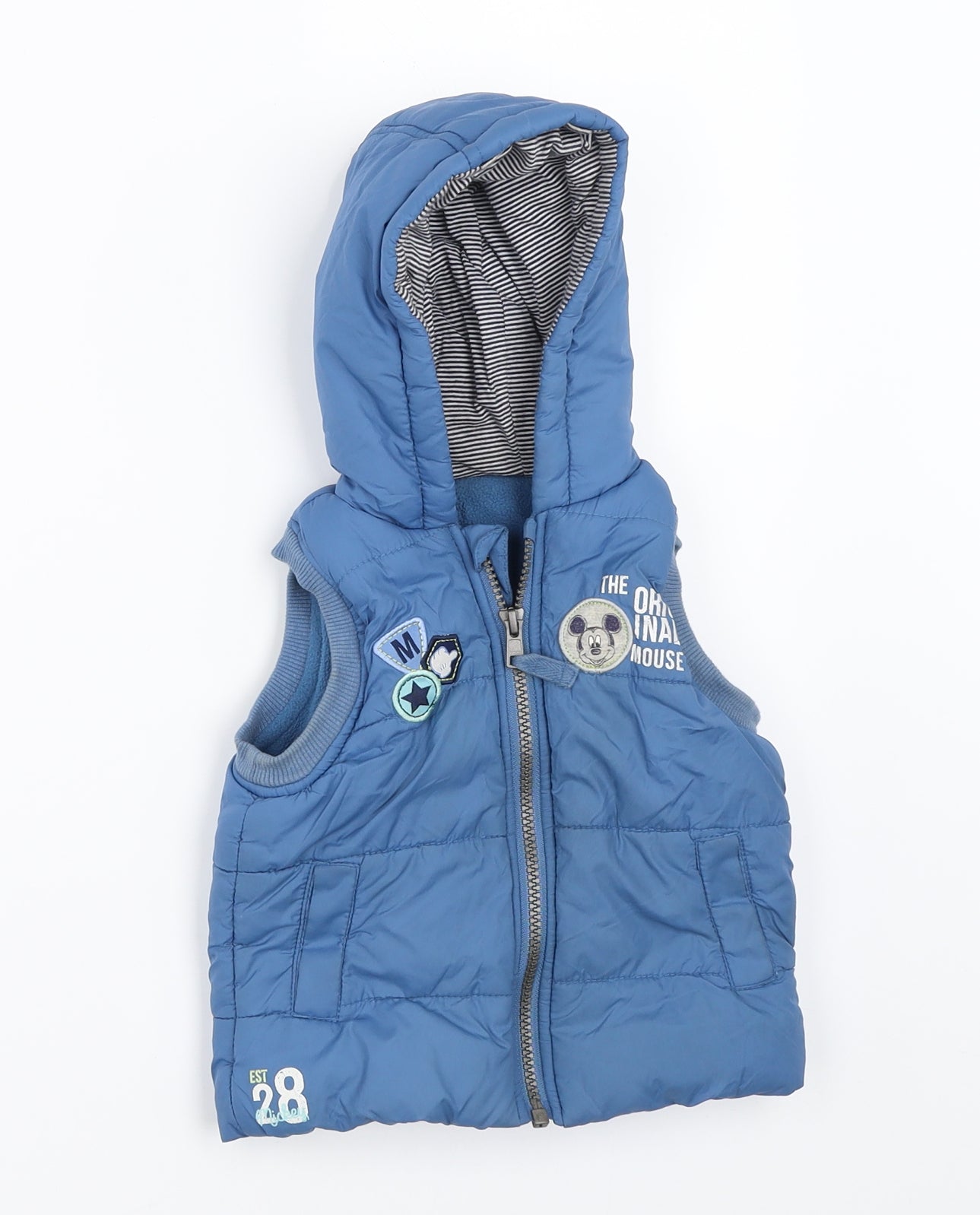 George Baby Blue   Gilet Coat Size 9-12 Months  - mickey mouse