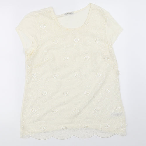 George Womens Ivory   Basic Blouse Size 14