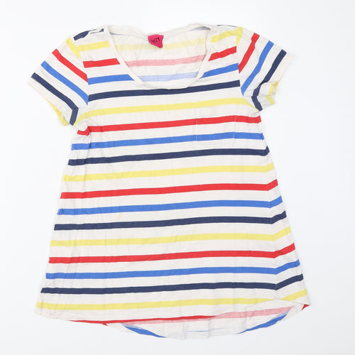 George Womens White Striped  Basic T-Shirt Size 6