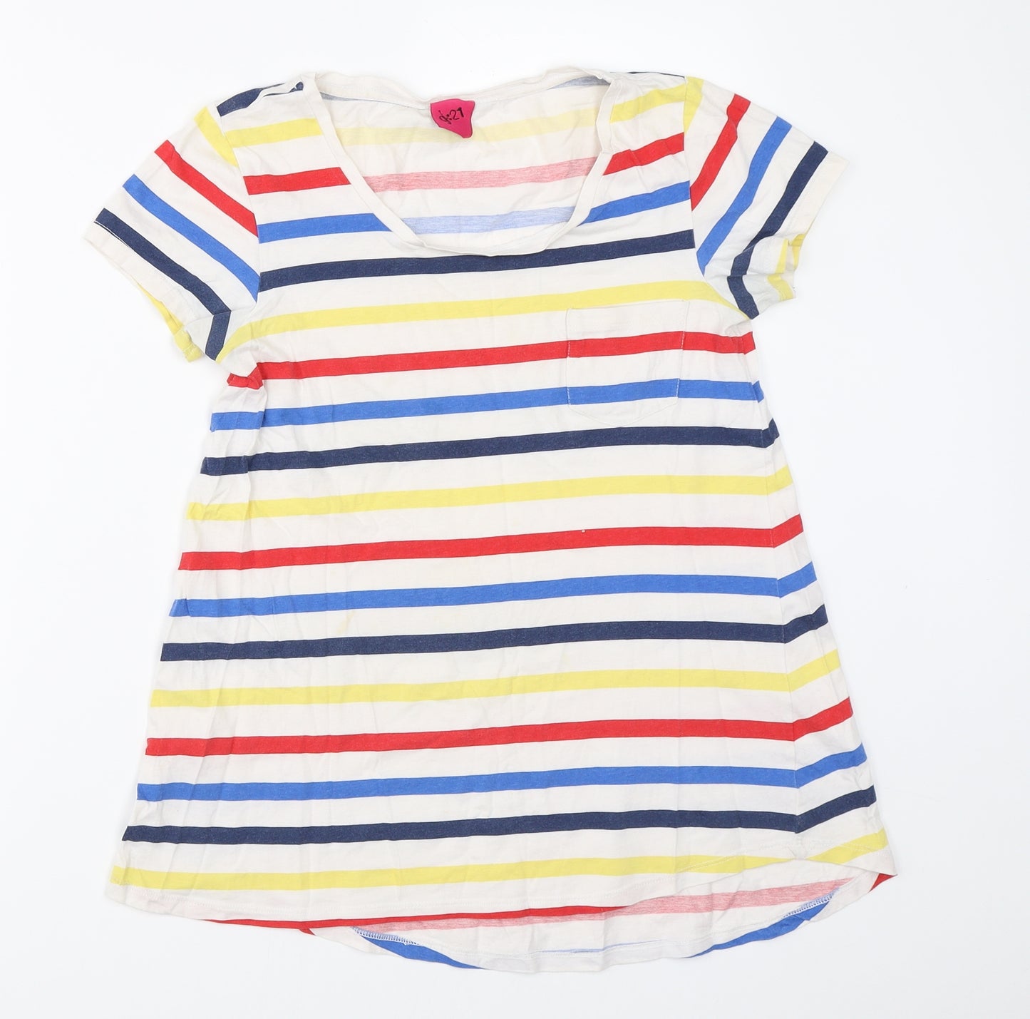George Womens White Striped  Basic T-Shirt Size 6