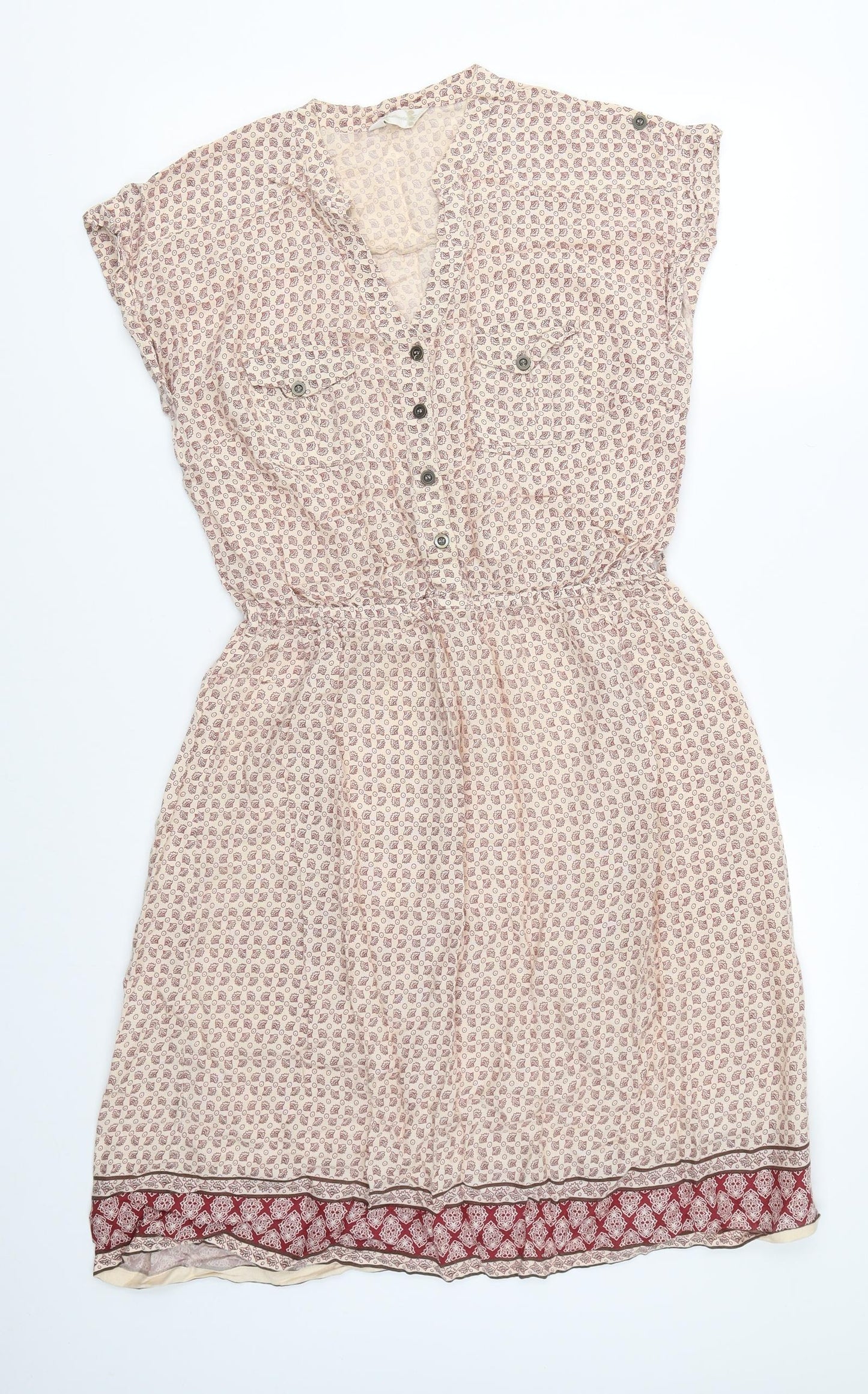 BHS Womens Beige   Skater Dress  Size 8
